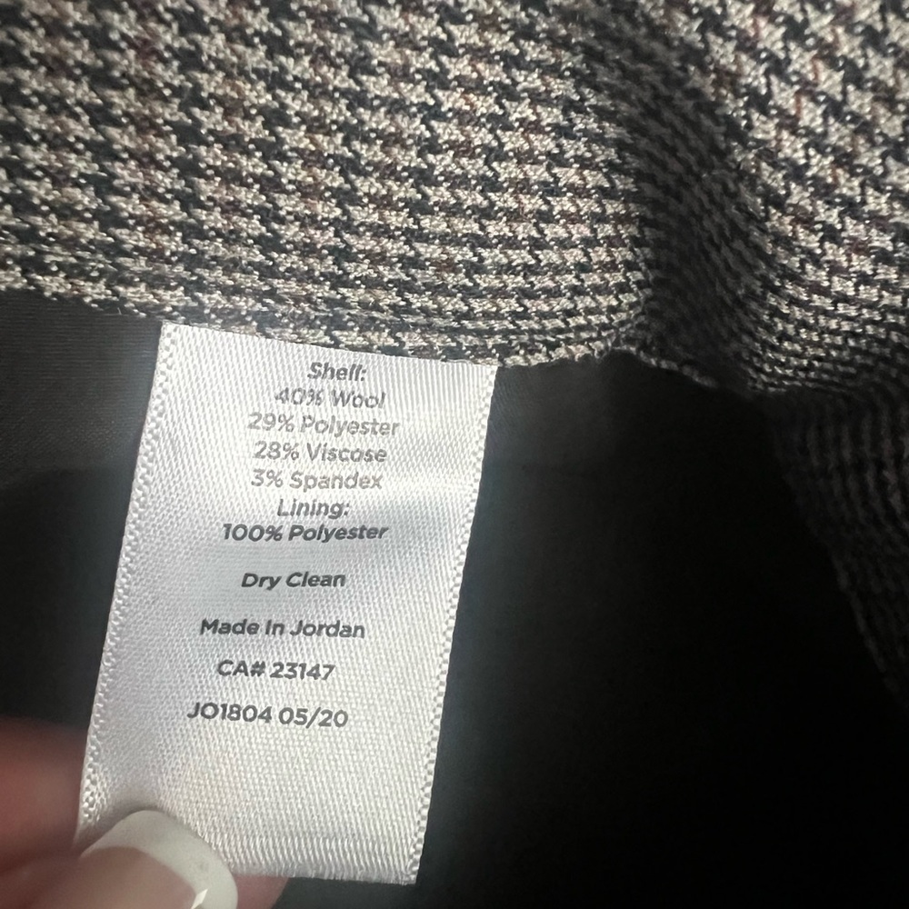 Talbots Newport Grey Checkered Dress Business Wool Blend Pants Women's Size 8 - Picture 4 of 4